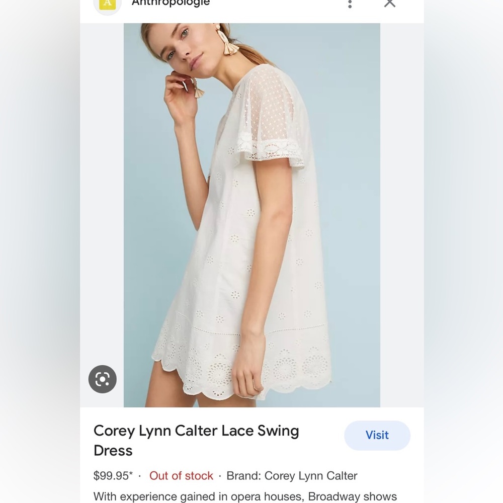 Anthropologie white graduation confirmation dress lace detail is gorgeous! XS